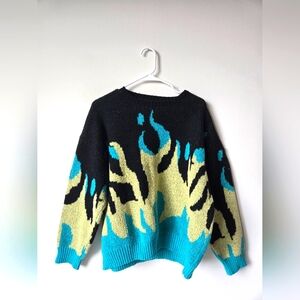 Flame print sweater